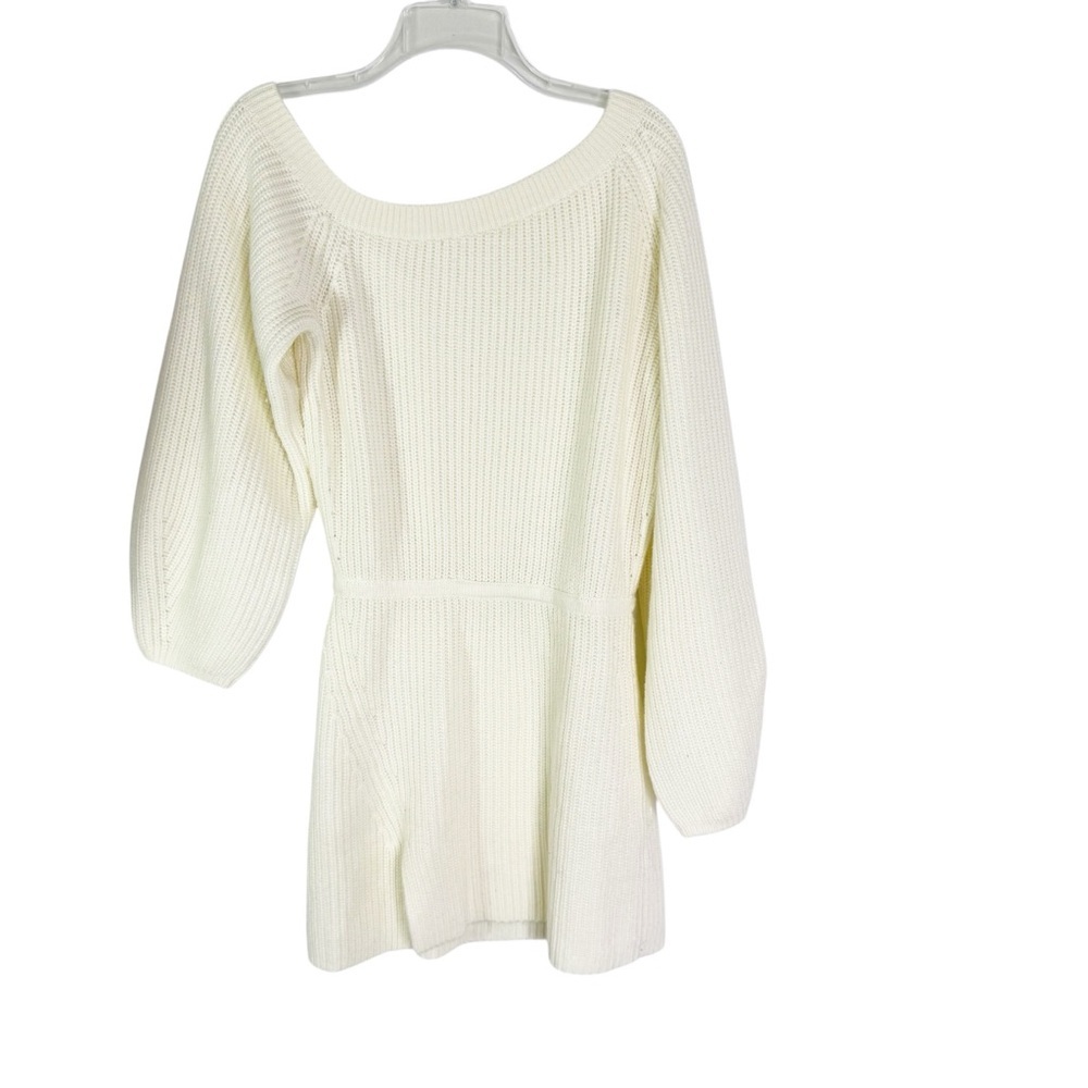 Lovers and Friends Revolve Makya Off Shoulder Sweater Mini Dress in Cream Size S - Picture 5 of 10